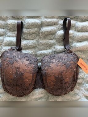 New! ThirdLove All Day Lace T-Shirt Bra Size 36H Charcoal Gray 36 H
